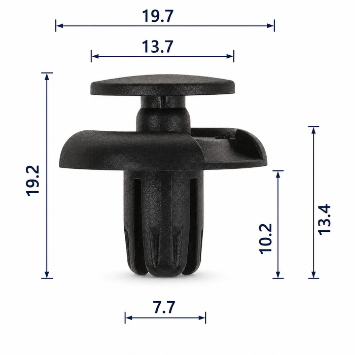Клипса пластиковая для Acura, Honda, Mercedes ОЕМ: 91501S04003, A0009914940. (подкрылки, брызговики).
